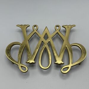 Vtg William and Mary Brass Footed Cypher Trivet Williamsburg USA CW10-11 8" L